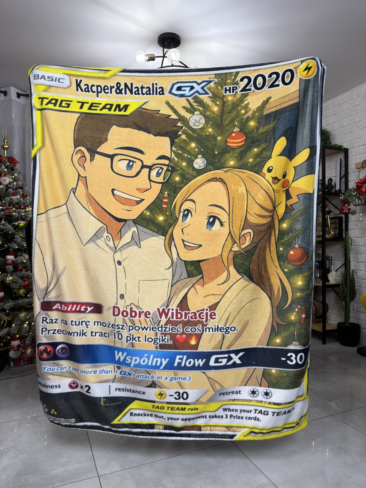 Personalizowane Koce w Motywie Kart Pokémon