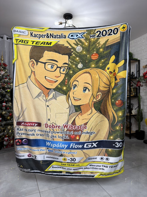 Personalizowane Koce w Motywie Kart Pokémon